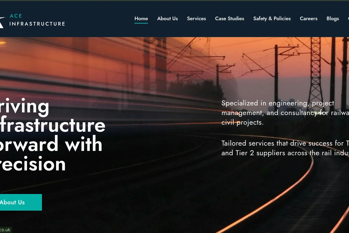 Ace Infrastructure website screenshot