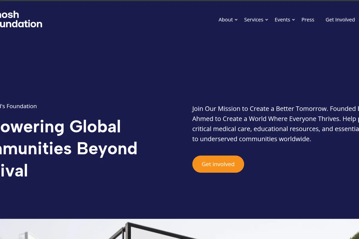 Anosh Foundation website screenshot