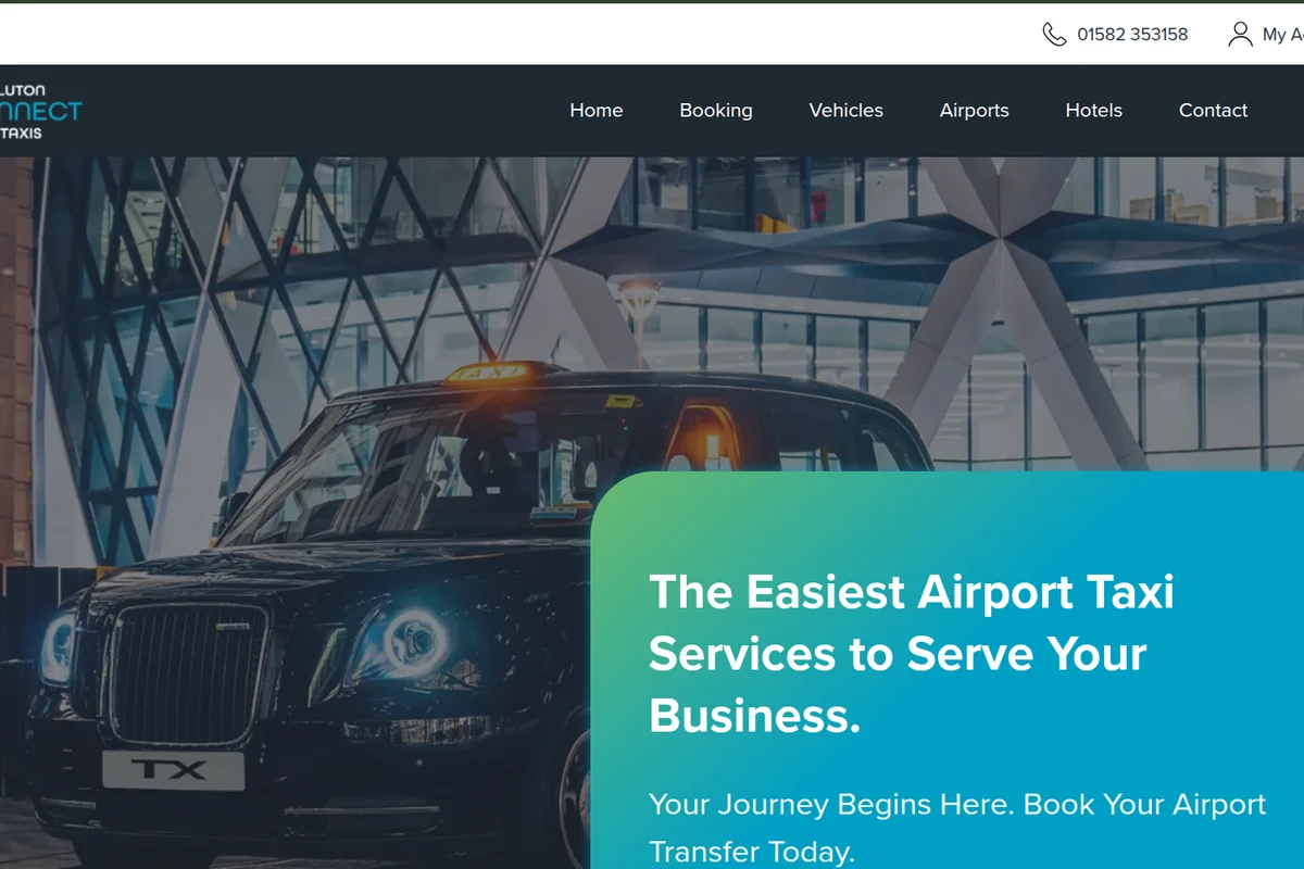 Luton Connect Taxis website screenshot