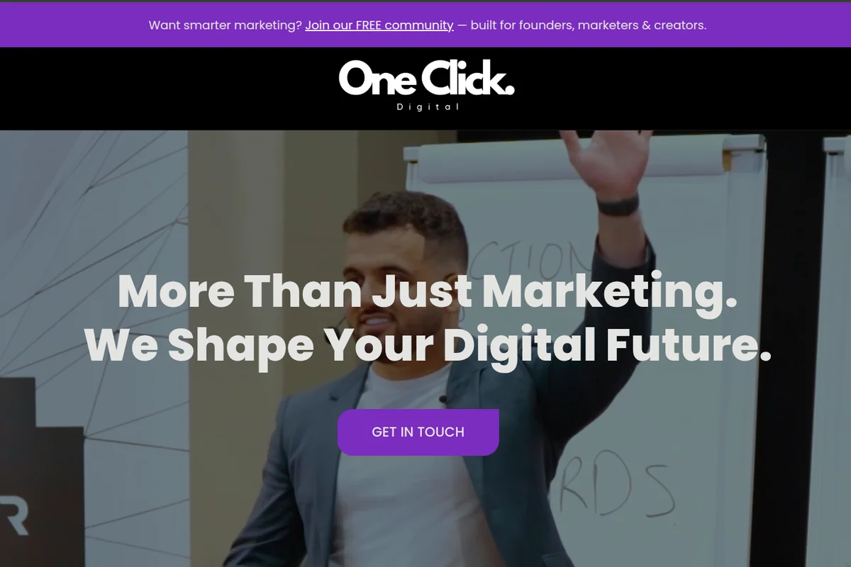 One Click Digital website screenshot