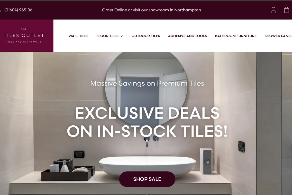 The Tiles Outlet website screenshot